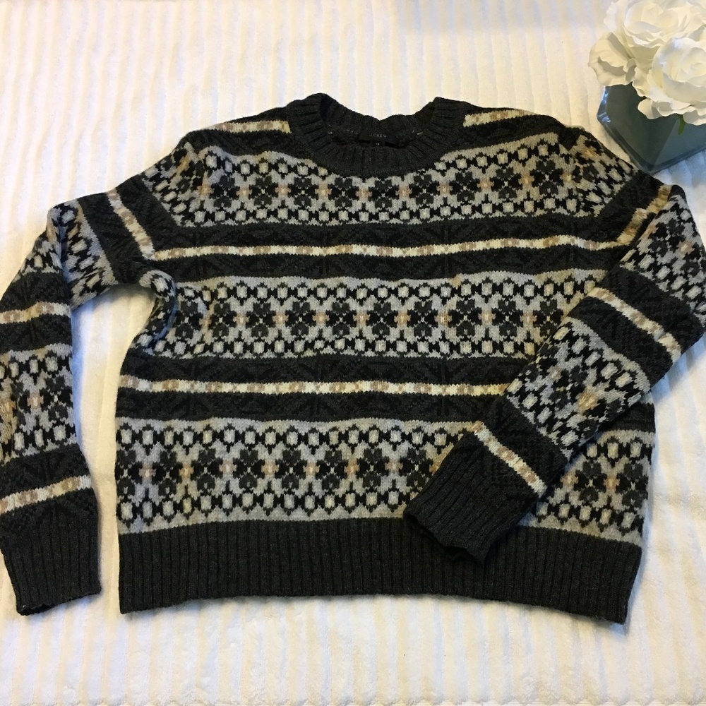 WOMENS JCREW 100% LAMBSWOOL SWEATER MULTI-COLOR XS